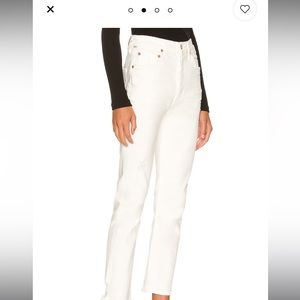 NWOT Citizens of Humanity Jolene mid-rise slim straight jeans in white out sz 27
